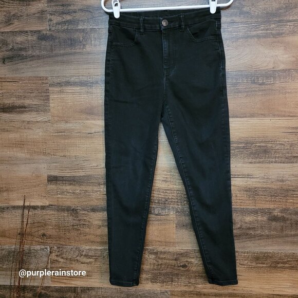 American Eagle Jeans 6 S Jegging Next Level Stretch Curvy Hi Rise Black Wash - Picture 1 of 12